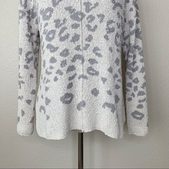NWOT Knox Rose Leopard Textured V-Neck Pullover High-Low Hem Sweater - Picture 4 of 13